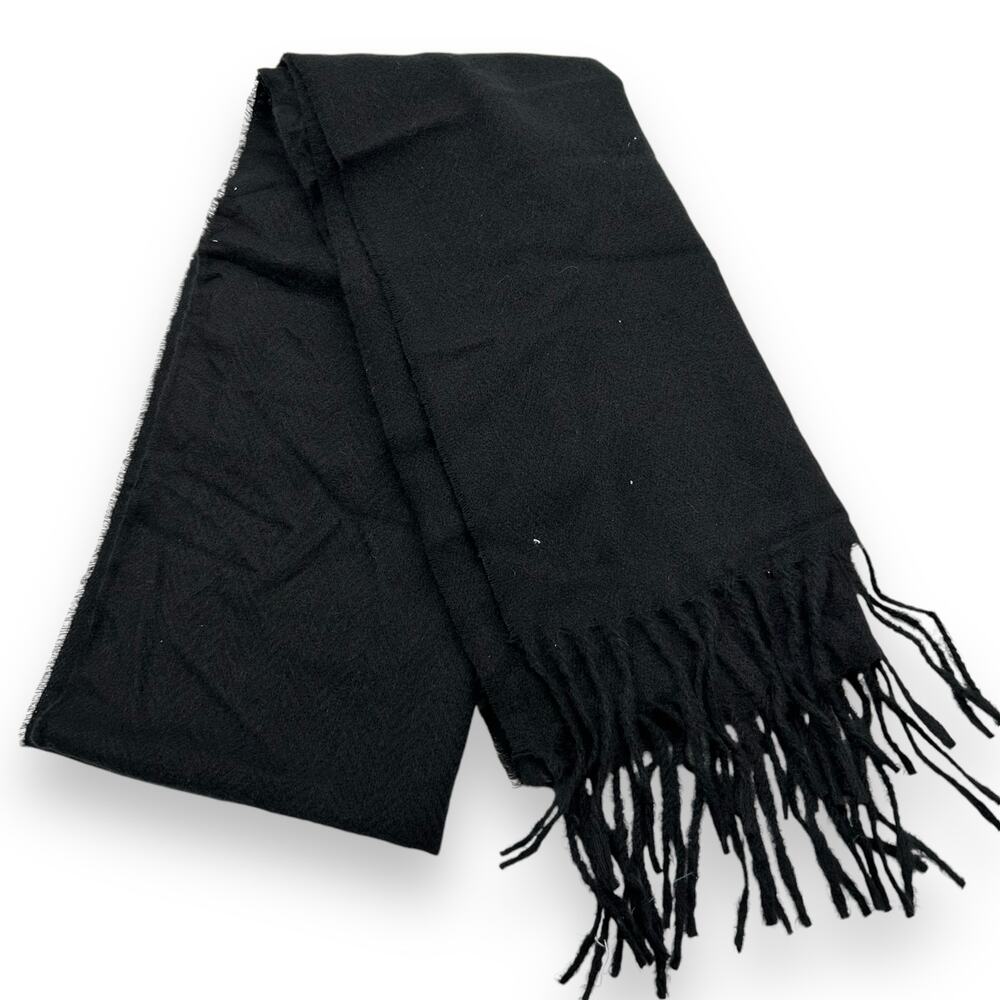 NEW Macy's Unisex Style & Co Black Fringe Scarf Classic Winter Quiet Luxury NWT